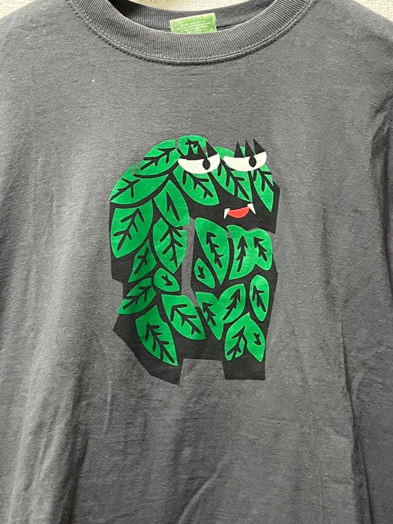 90s　グッドイナフ　UK　リーフロゴカットソー　/M　チャコール　ヴィンテージ