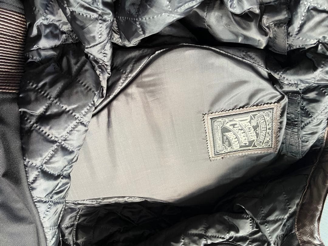 値下げバイクウェア　ダークブラウン レザージャケット パッチ付き