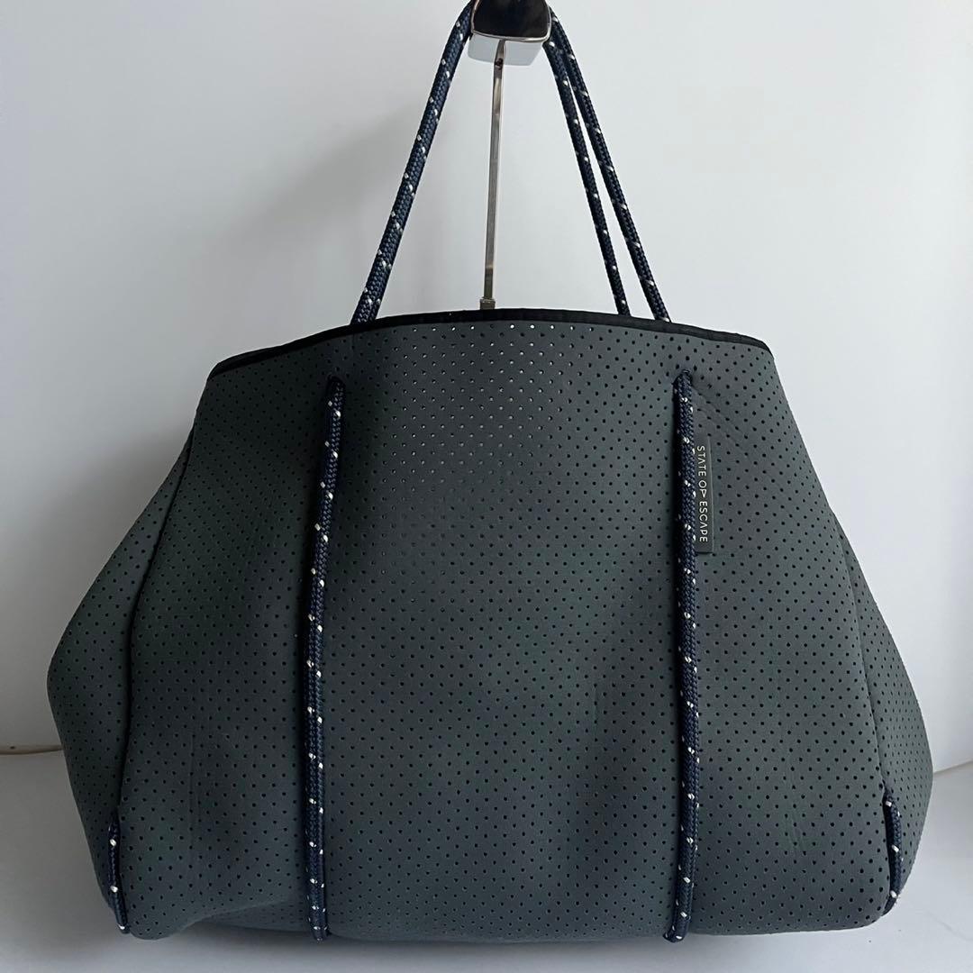 ✨美品✨　STATE OF ESCAPE トートバッグ　ポーチ付き　グレー