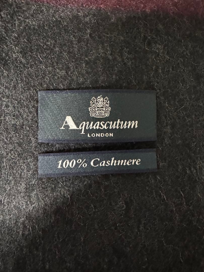 新品 Aquascutum カシミア 100% マフラー ストール チェック