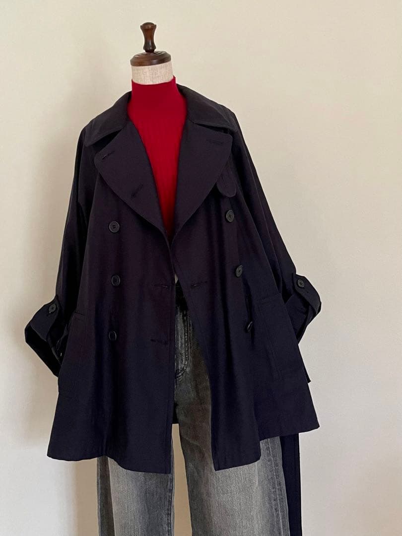 【トラディショナルウェザーウェア】オーバーショートトレンチコート