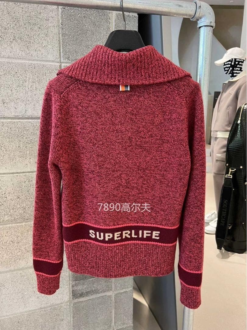 週末限定価額★サウスケープ　上品　レディース ゴルフセーター・赤　L