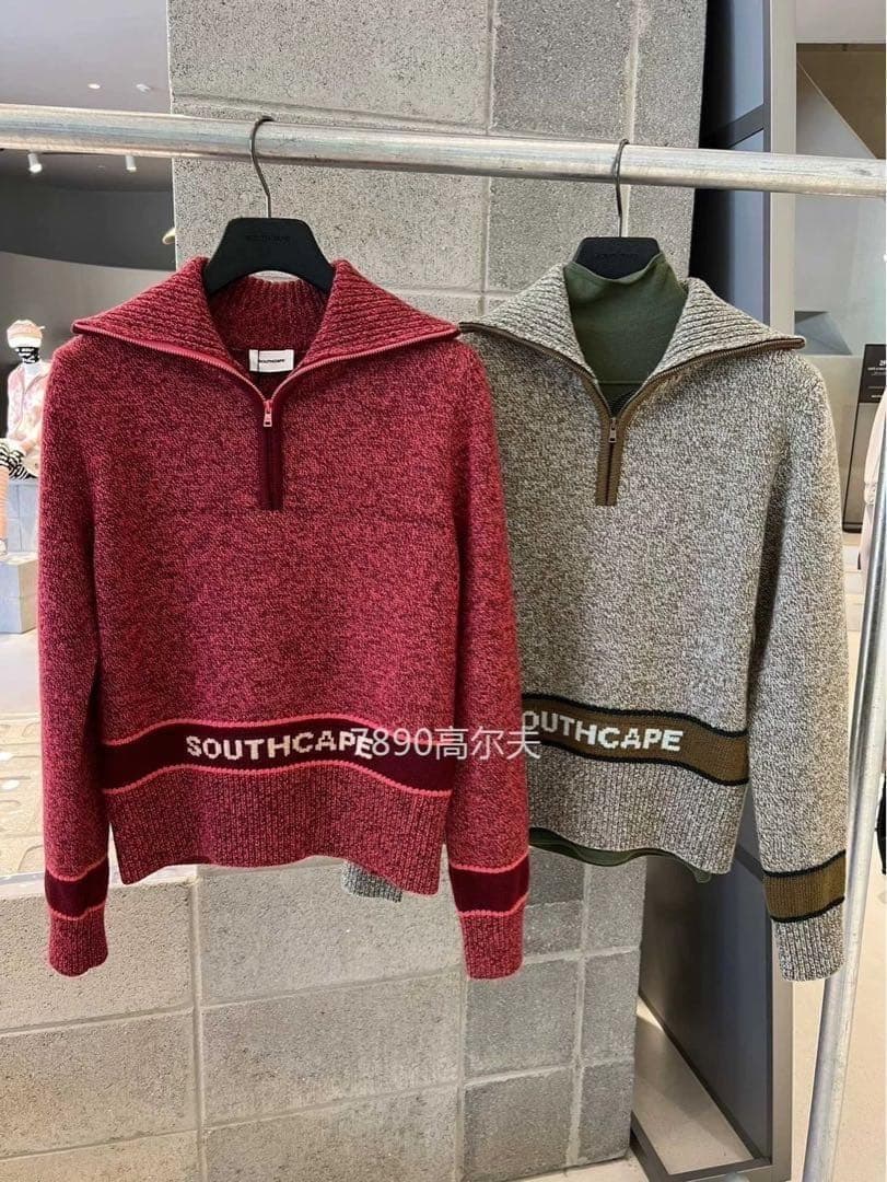 週末限定価額★サウスケープ　上品　レディース ゴルフセーター・赤　L