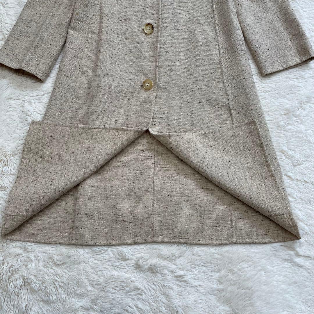 CELINE セリーヌ　ロングリバーコート　薄手　シルク　ウール　ツイード　３６