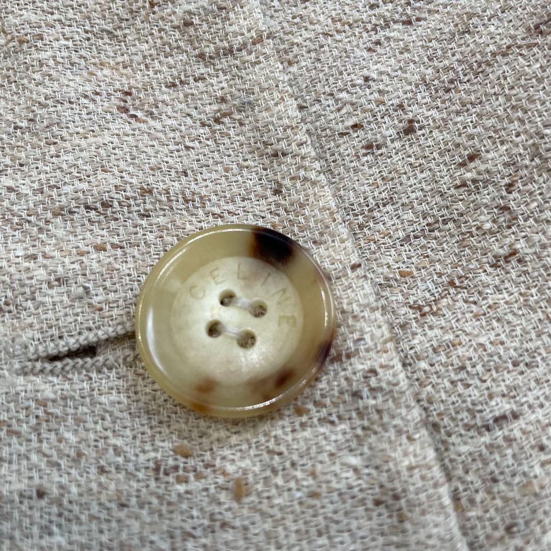 CELINE セリーヌ　ロングリバーコート　薄手　シルク　ウール　ツイード　３６