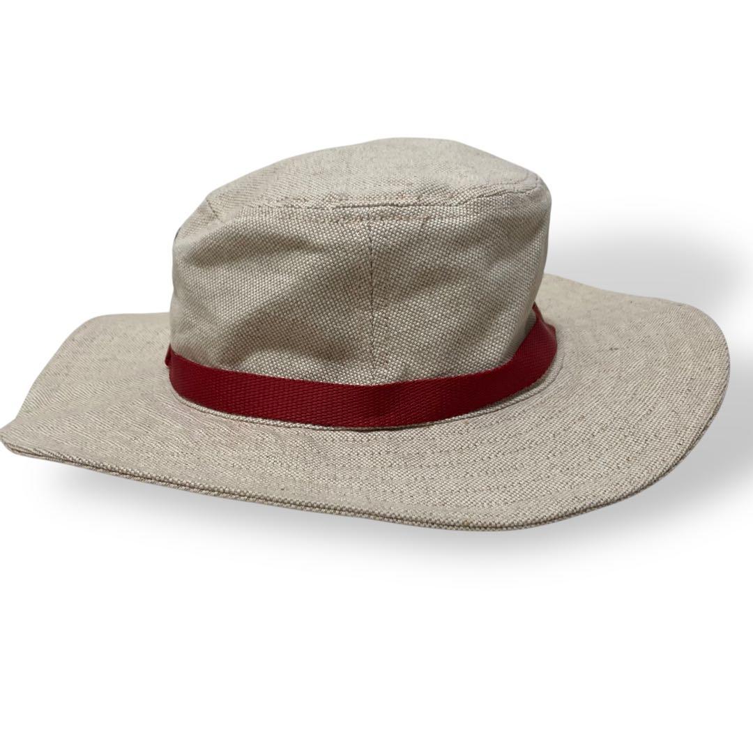 【美品】プラダ　サファリハット　バケット　帽子　リネン　コットン　リボン　高級