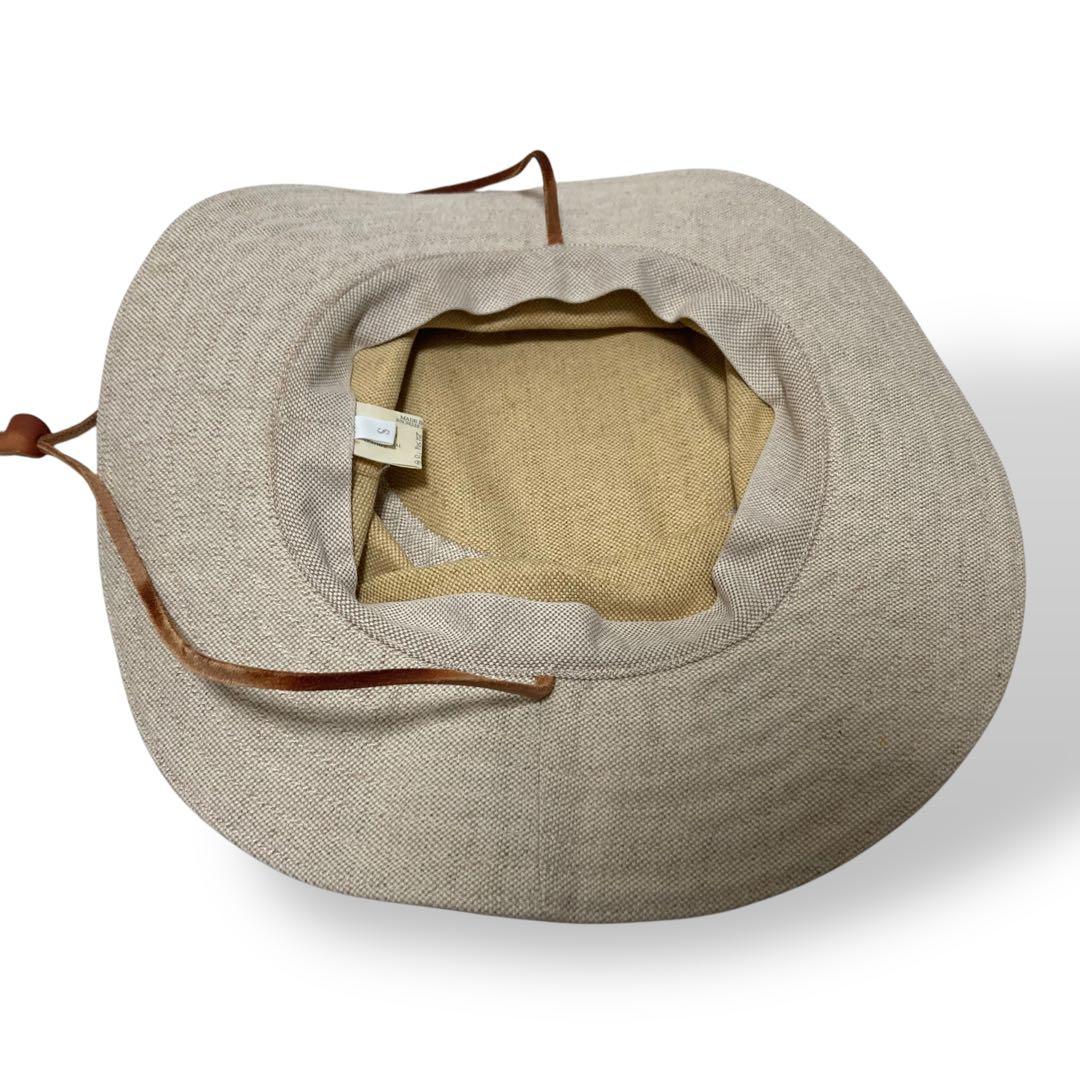 【美品】プラダ　サファリハット　バケット　帽子　リネン　コットン　リボン　高級