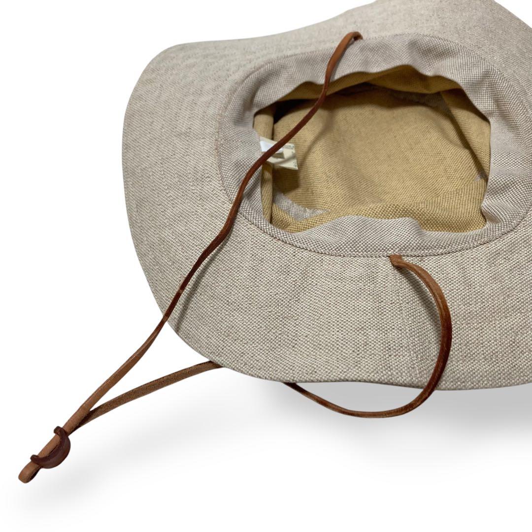 【美品】プラダ　サファリハット　バケット　帽子　リネン　コットン　リボン　高級