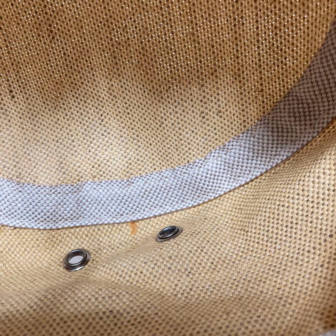 【美品】プラダ　サファリハット　バケット　帽子　リネン　コットン　リボン　高級