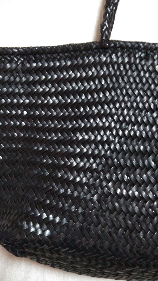 ヒューマンウーマンダークブラウン編み込みトートバッグ