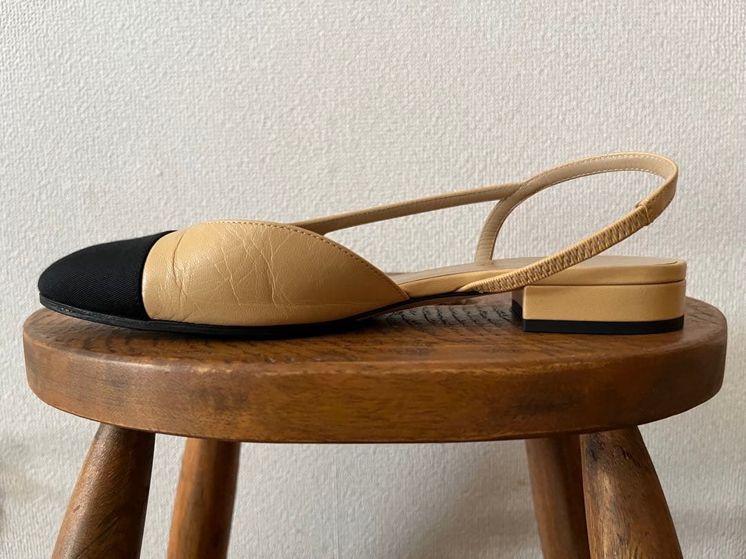【美品】CHANEL シャネル　スリングバックシューズフラット 36.5