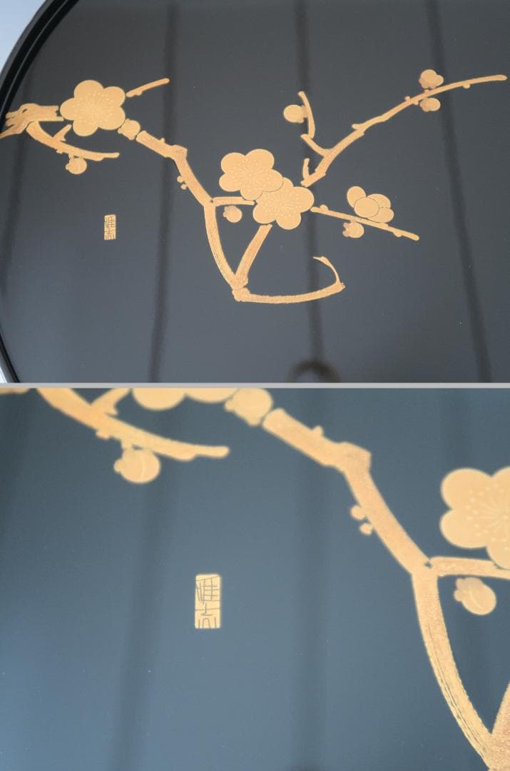 【輪島塗】卓上膳 名匠五作家 絵替蒔絵 十三寸 天然木 五客揃 半月盆 共箱