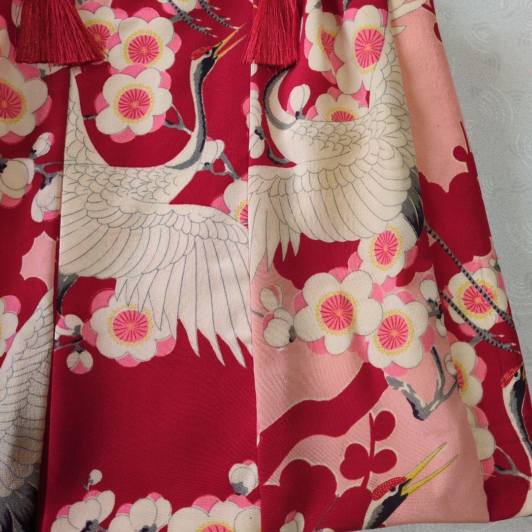 七五三３歳正絹鶴柄手縫いの被布（中綿無し）