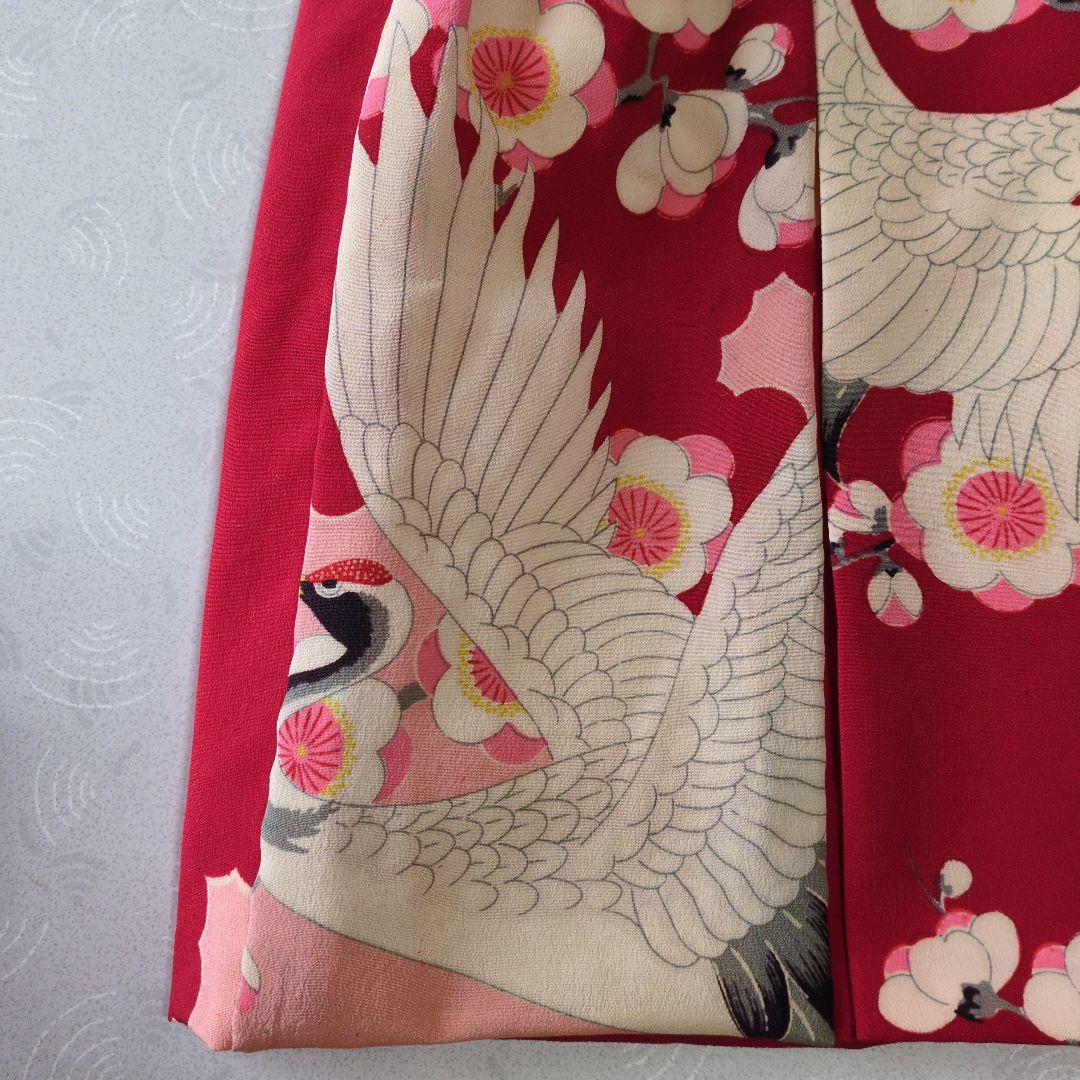 七五三３歳正絹鶴柄手縫いの被布（中綿無し）