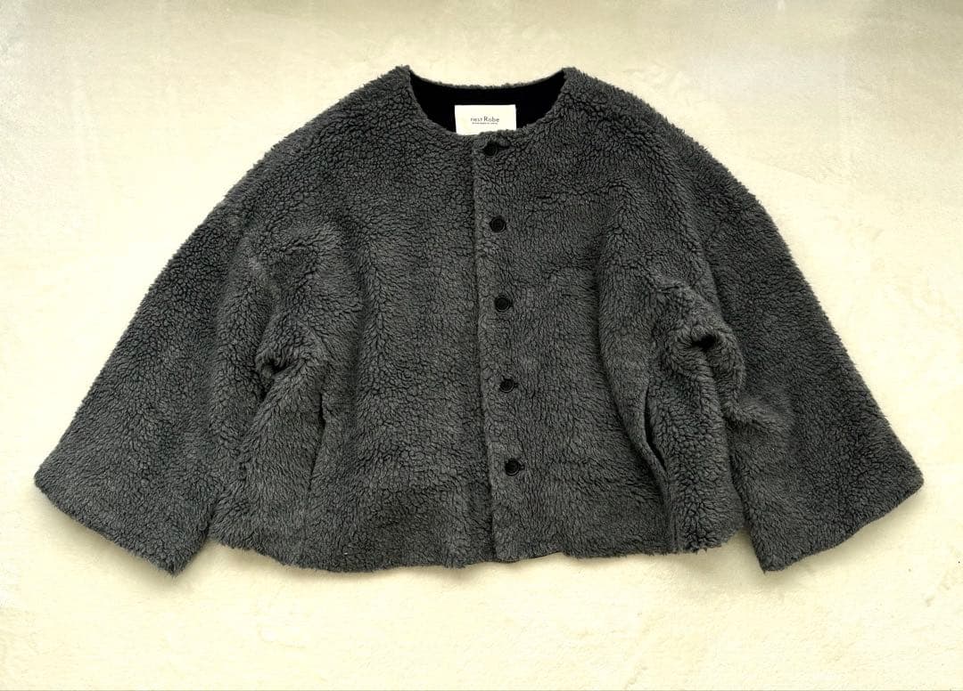 ネストローブ nest robe ウールボアノーカラージャケット