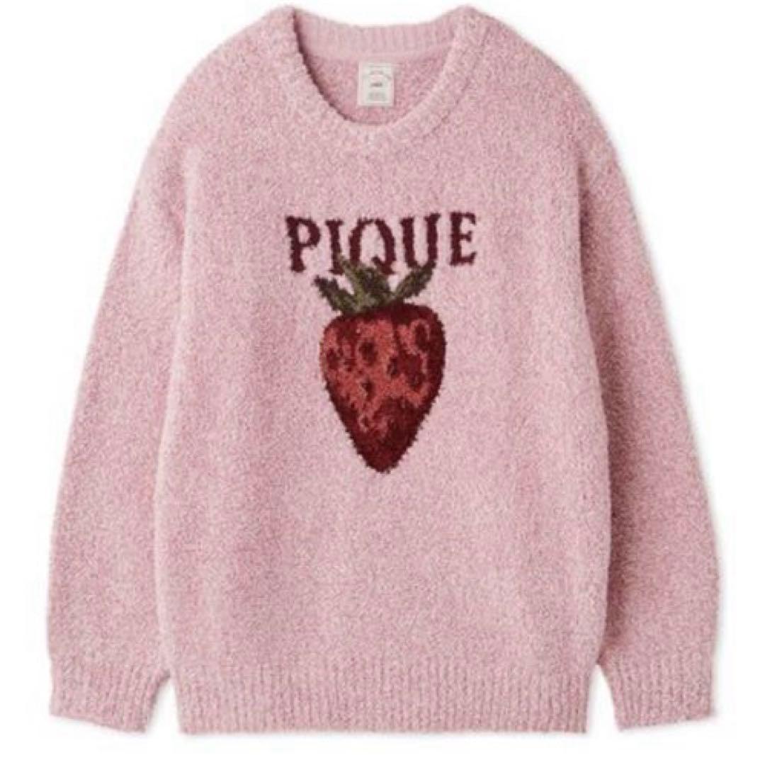 【新品】ジェラートピケ　メランジストロベリージャガードプルオーバー　ピンク