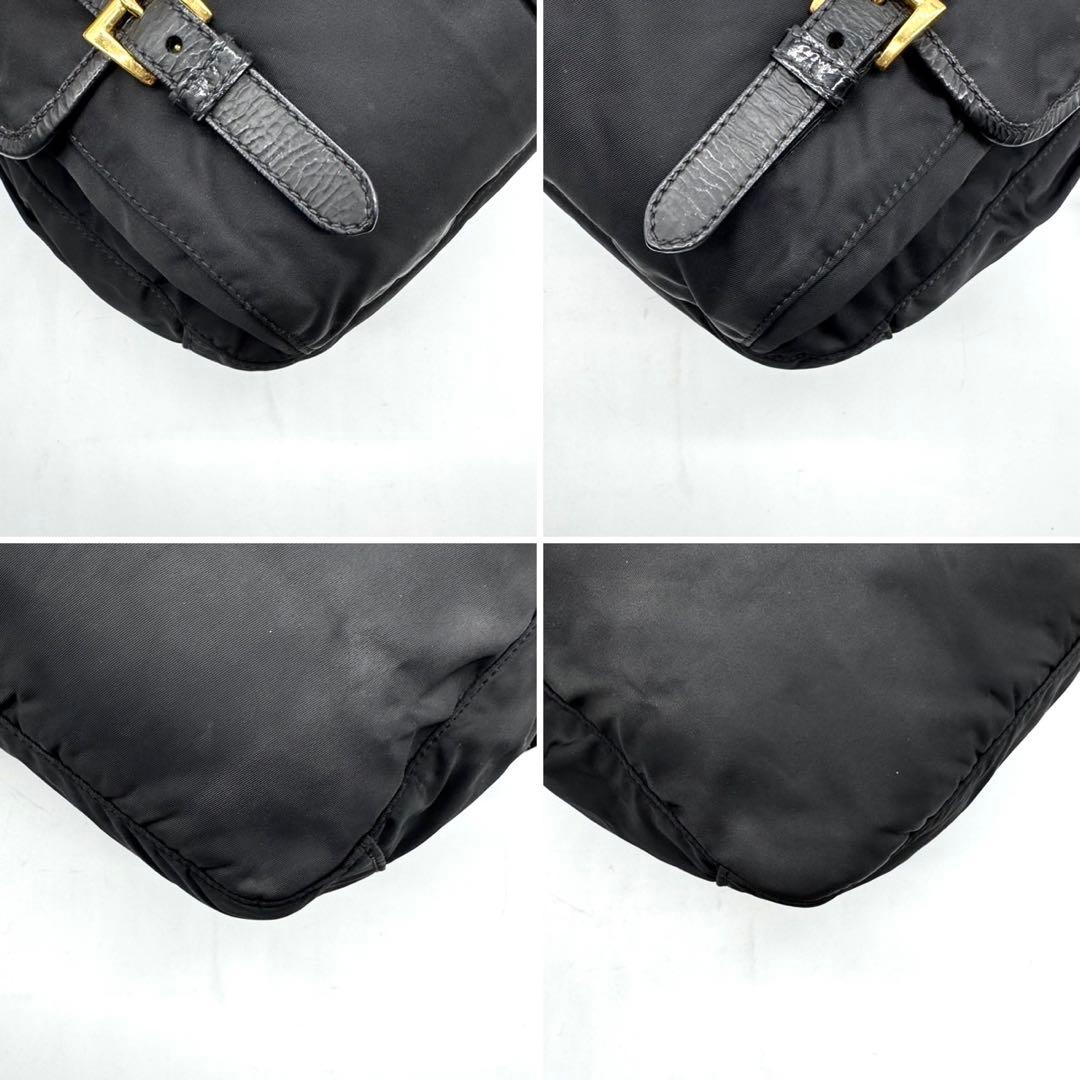 ✨美品✨プラダ ショルダーバッグ メッセンジャー メタルロゴ ナイロン レザー