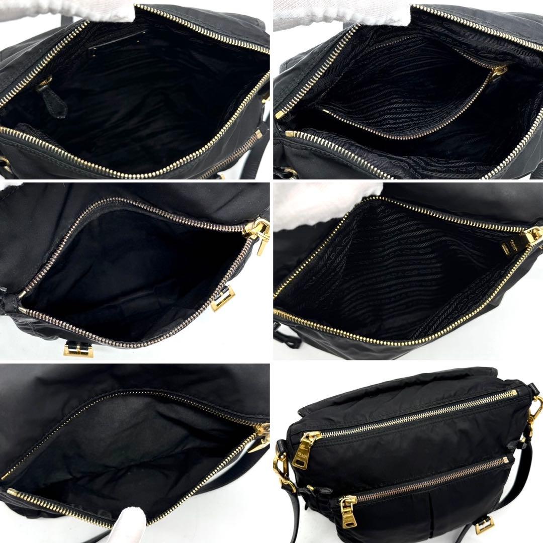 ✨美品✨プラダ ショルダーバッグ メッセンジャー メタルロゴ ナイロン レザー