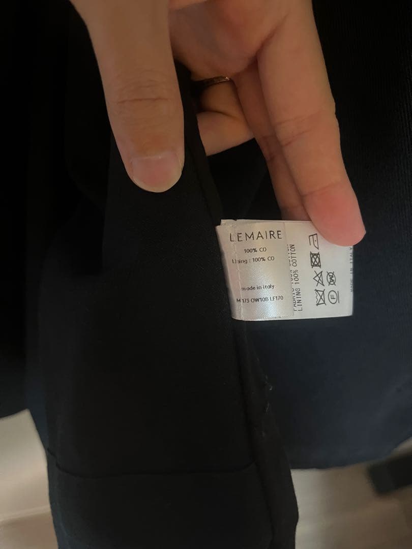 さ*れ様 LEMAIRE ブラック ダブルブレスト ピーコートジャケット