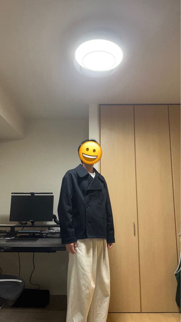 さ*れ様 LEMAIRE ブラック ダブルブレスト ピーコートジャケット