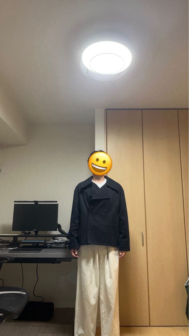 さ*れ様 LEMAIRE ブラック ダブルブレスト ピーコートジャケット