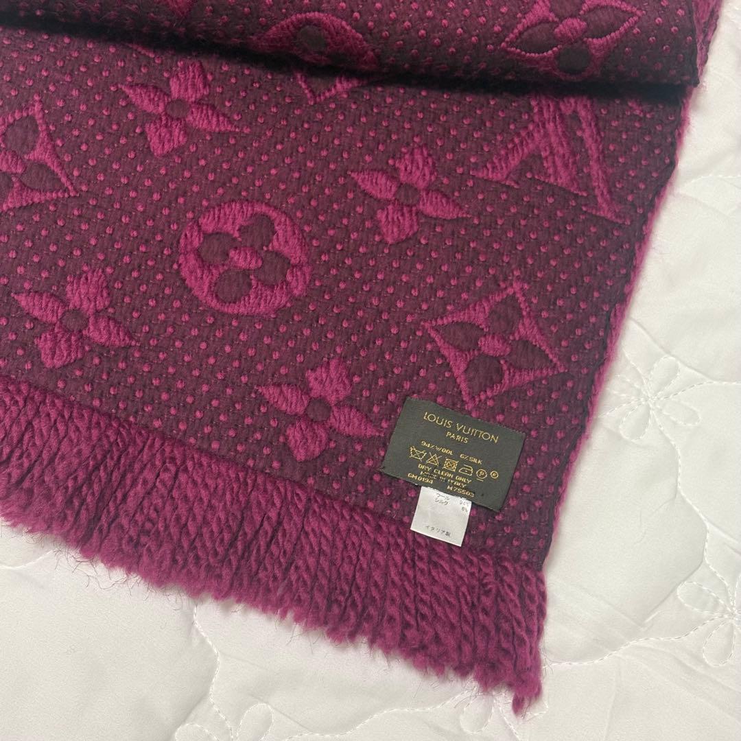 ルイヴィトン エシャルプ ロゴマニア マフラー パープル M75503