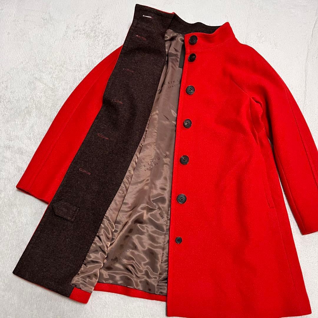 マッキントッシュロンドン　スタンドカラーコート　ウール　40 赤　ロングコート