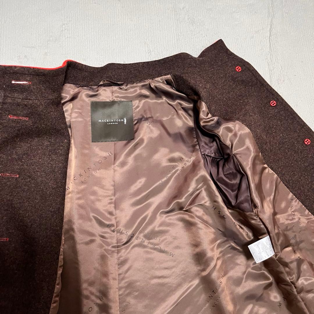 マッキントッシュロンドン　スタンドカラーコート　ウール　40 赤　ロングコート