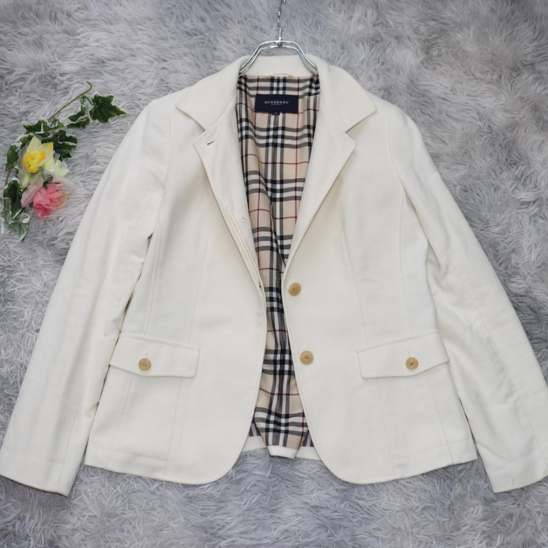 ✨BURBERRYバーバリー✨コーデュロイ　ジャケット　ノバチェック　白　４２