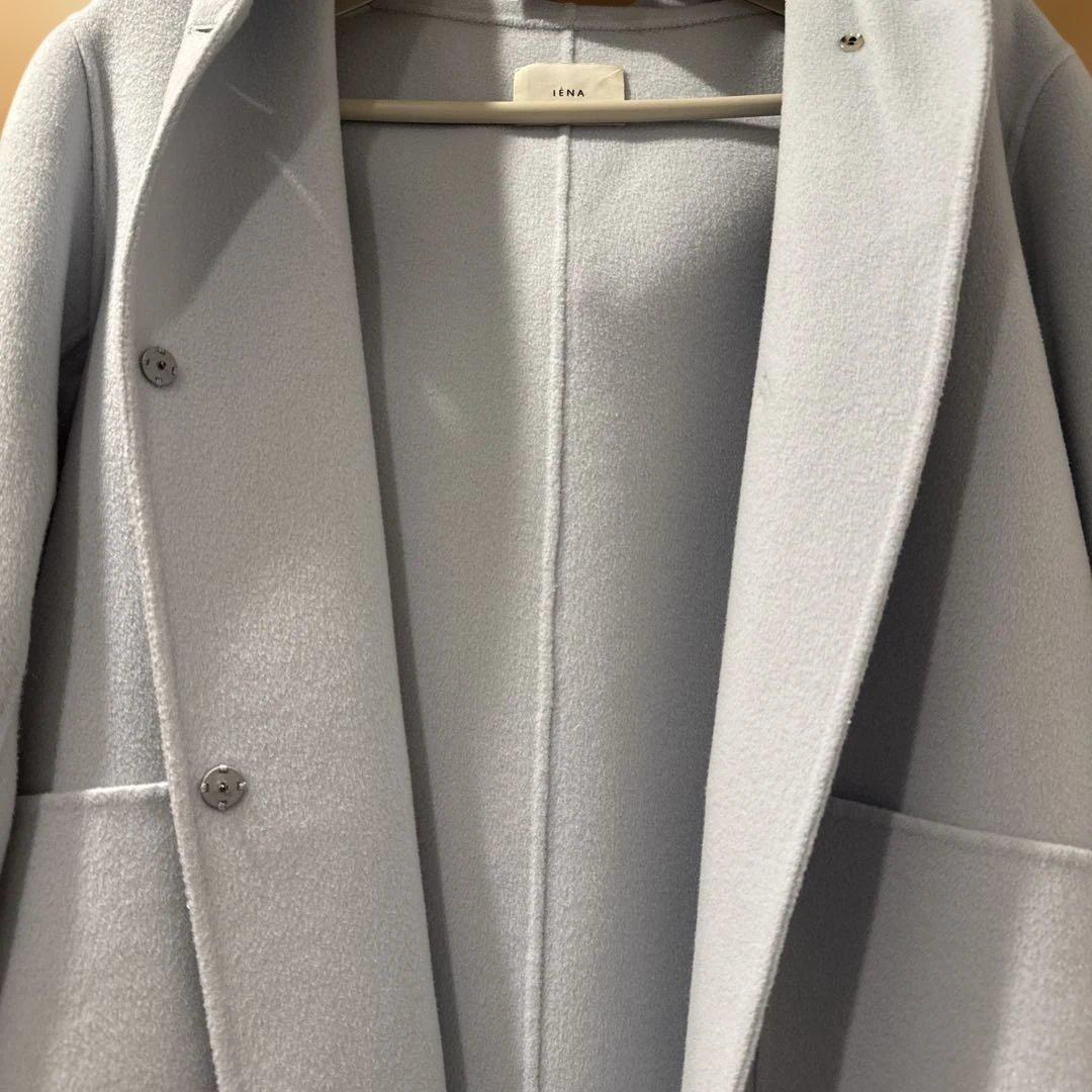 IÉNA スーパー160ダブルフェイスフードコート ブルー