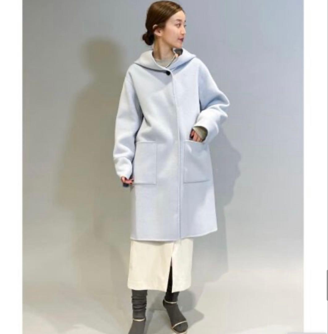 IÉNA スーパー160ダブルフェイスフードコート ブルー