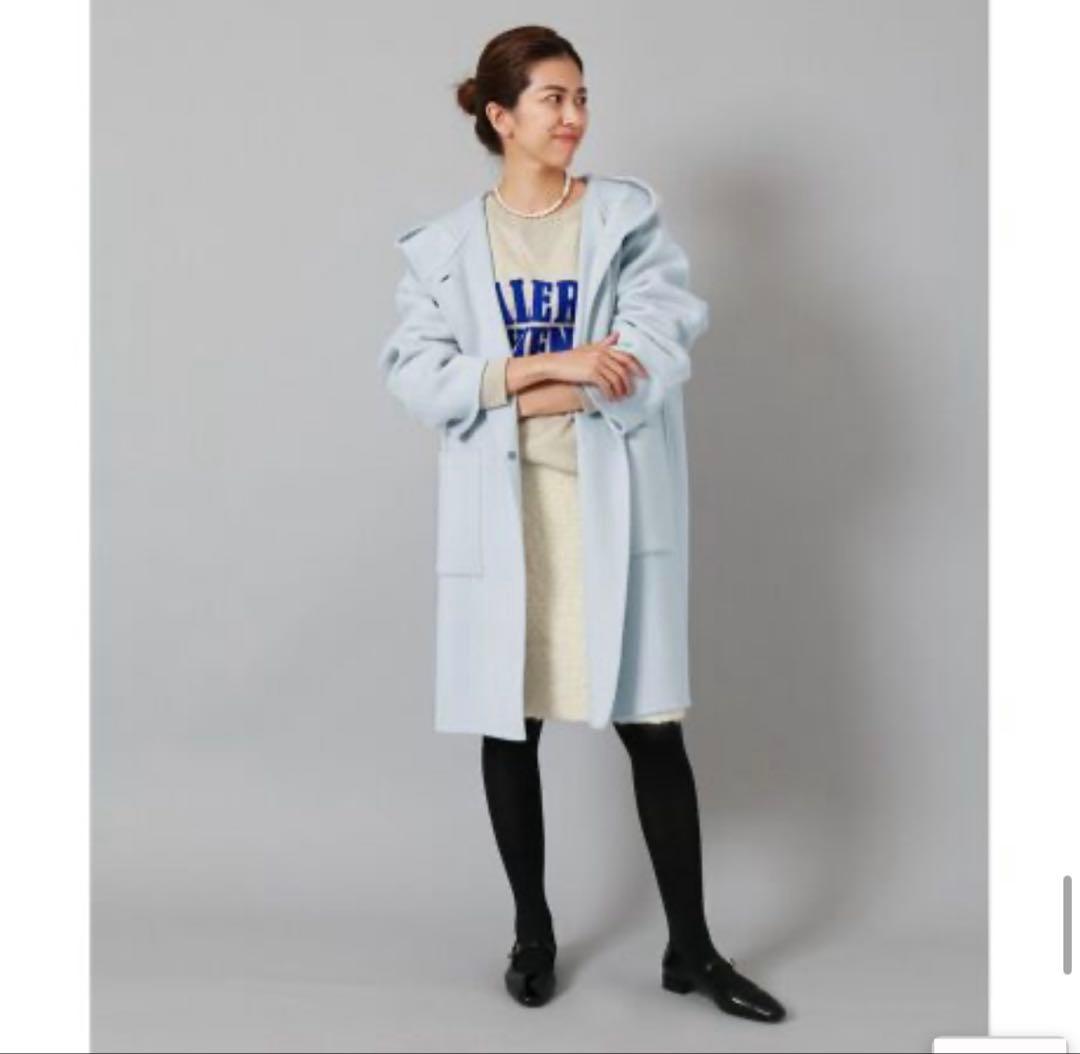 IÉNA スーパー160ダブルフェイスフードコート ブルー