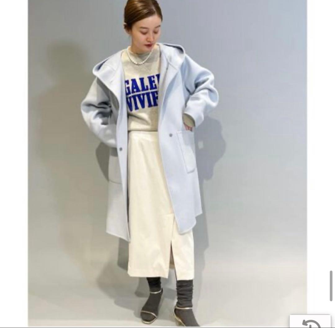 IÉNA スーパー160ダブルフェイスフードコート ブルー