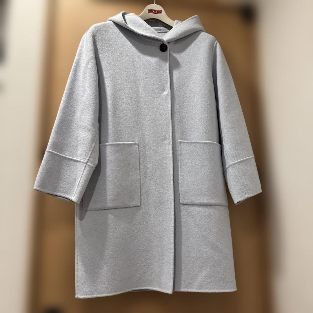 IÉNA スーパー160ダブルフェイスフードコート ブルー