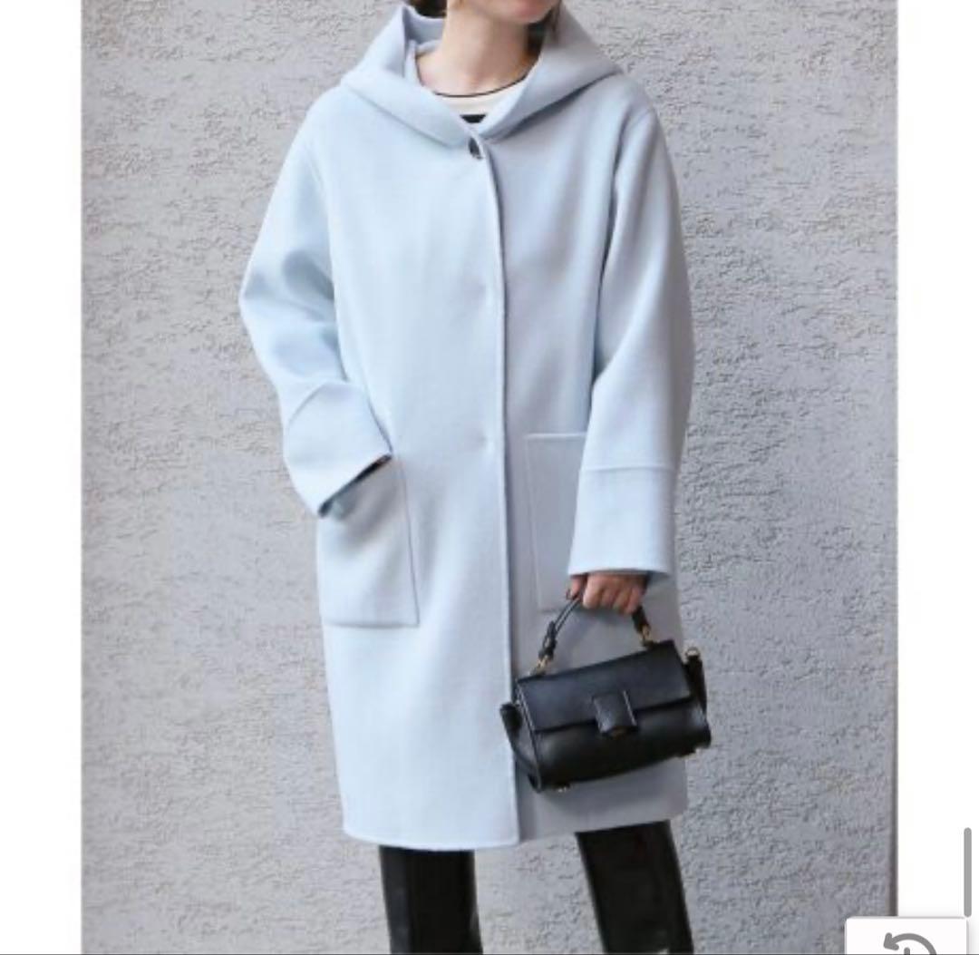 IÉNA スーパー160ダブルフェイスフードコート ブルー