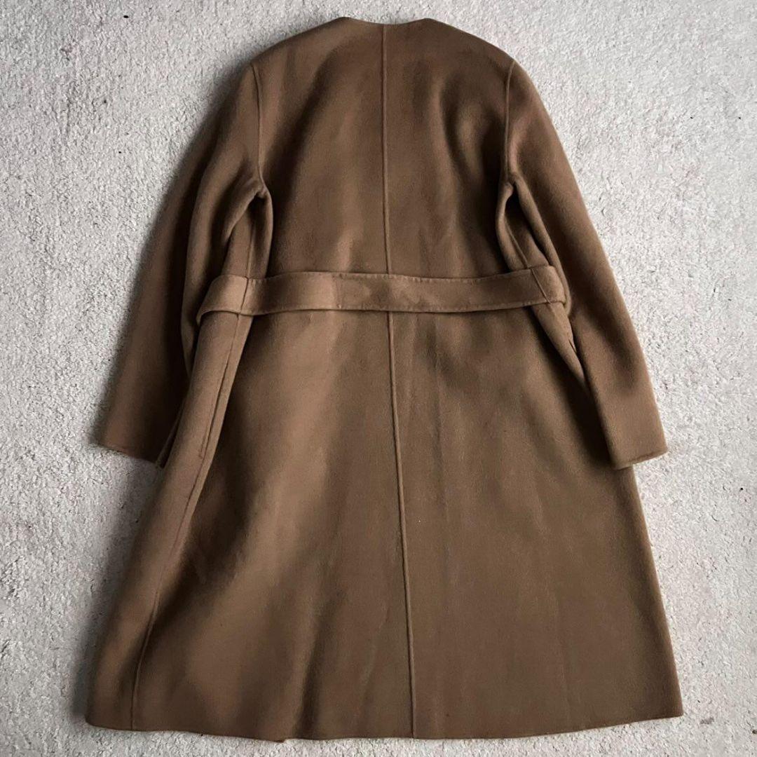 ✨極美品✨セオリー ノーカラー ダブルフェイス ロングコート カシミヤ ベルト