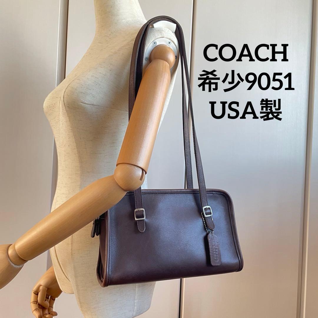 オールドコーチ　ショルダーバッグ　 希少9051 USA製 ブラウン