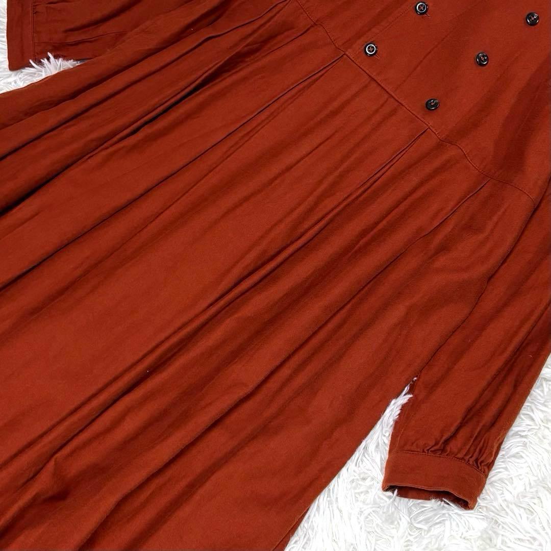 グランマママドーター タック入り フレアロングワンピース オレンジ系 S