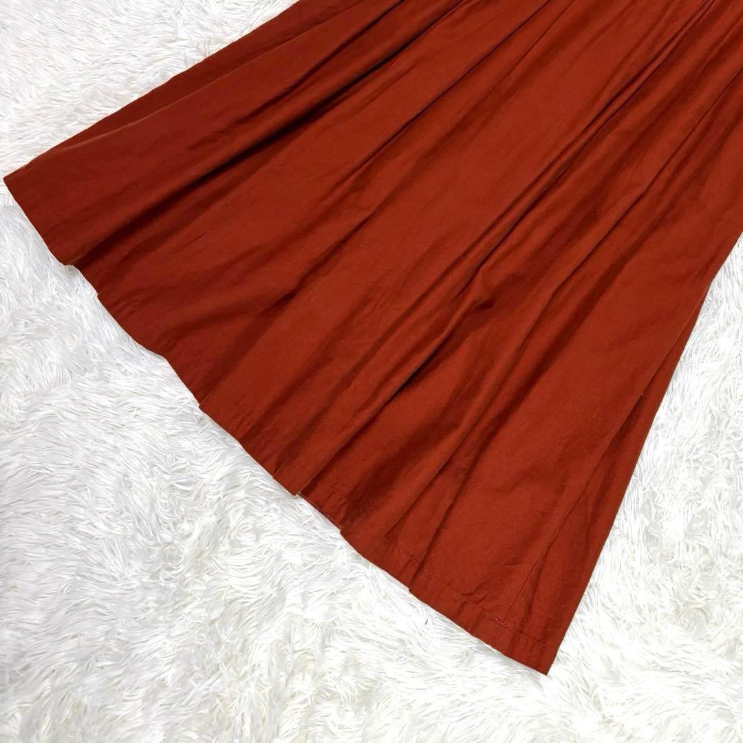 グランマママドーター タック入り フレアロングワンピース オレンジ系 S