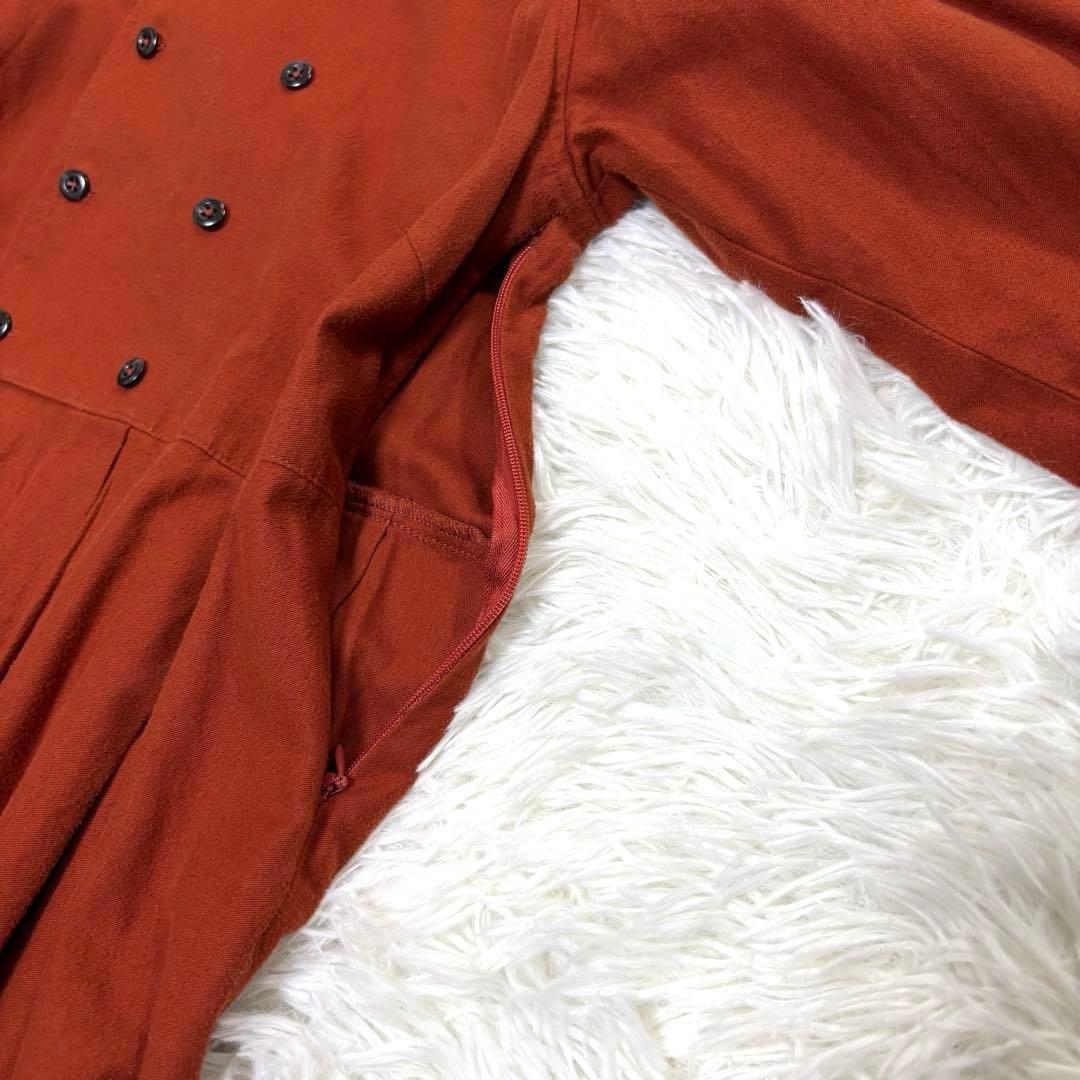 グランマママドーター タック入り フレアロングワンピース オレンジ系 S