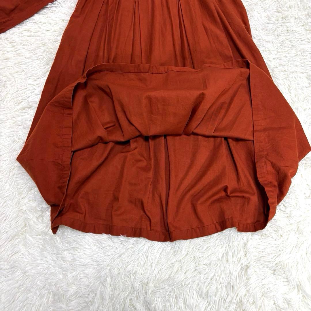 グランマママドーター タック入り フレアロングワンピース オレンジ系 S