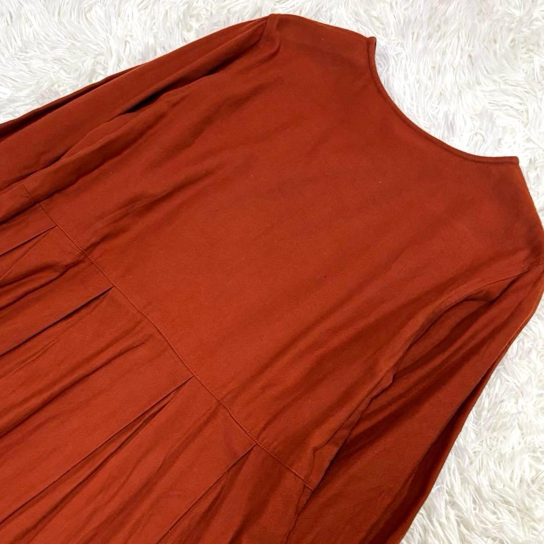 グランマママドーター タック入り フレアロングワンピース オレンジ系 S