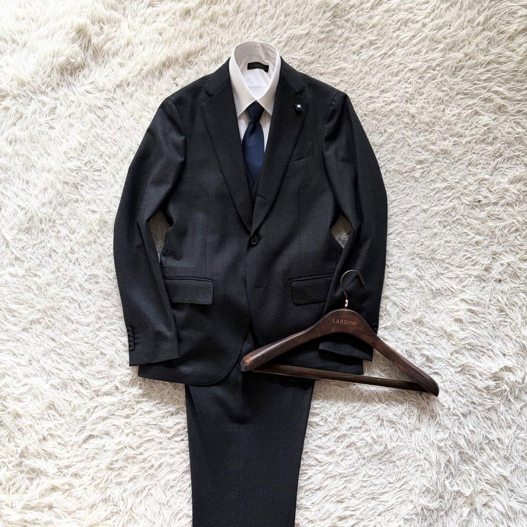 <23年モデル 極美品>LARDINI 新ロゴ ウール 3ピース サイズ44