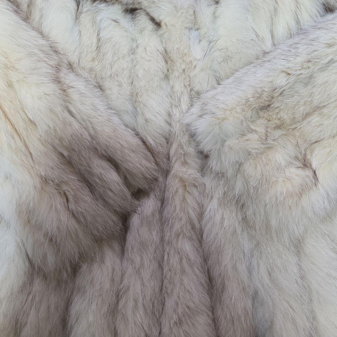 ブルーフォクス コート 肉厚 女優襟 フォクスファー ホワイトフォクス サイズM