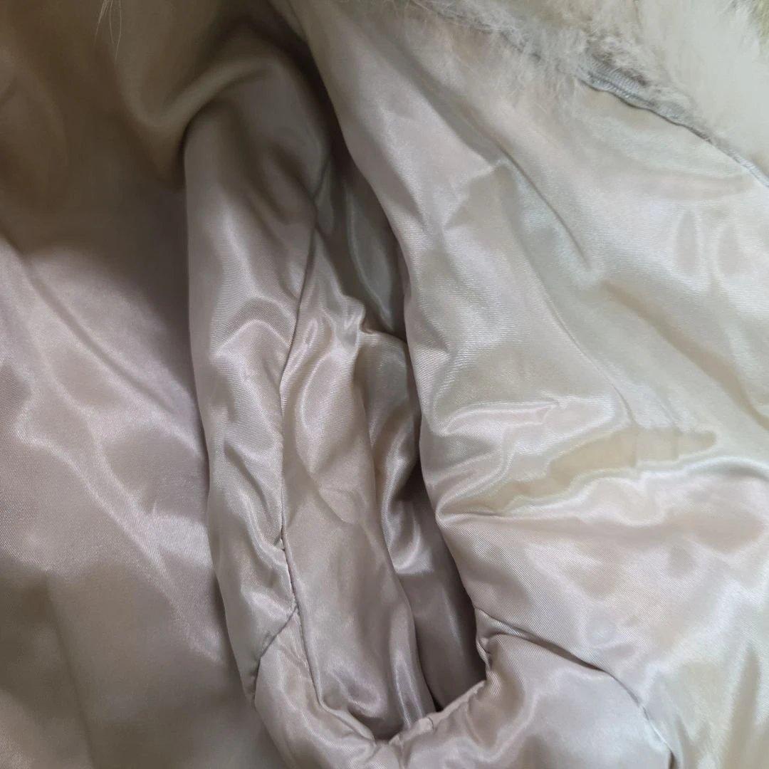 ブルーフォクス コート 肉厚 女優襟 フォクスファー ホワイトフォクス サイズM