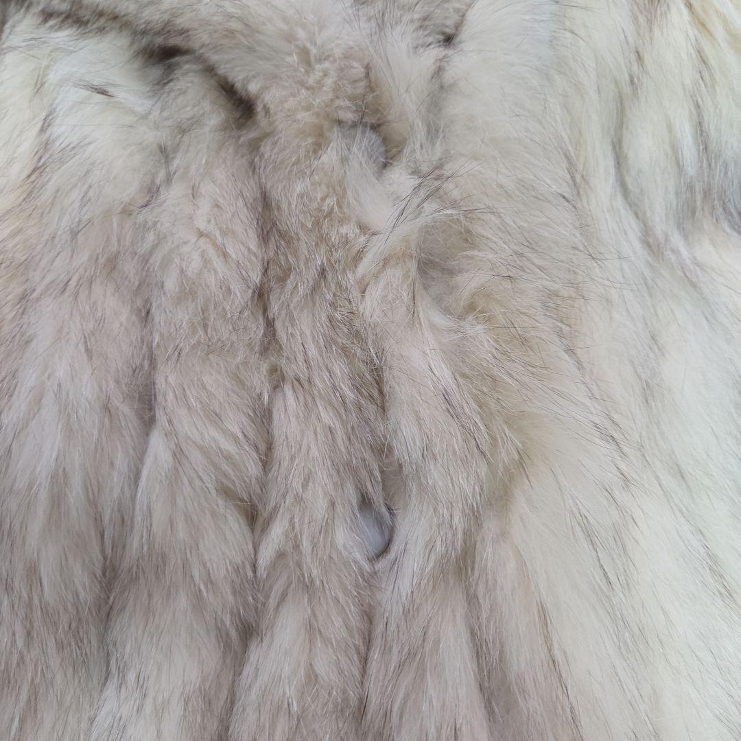 ブルーフォクス コート 肉厚 女優襟 フォクスファー ホワイトフォクス サイズM
