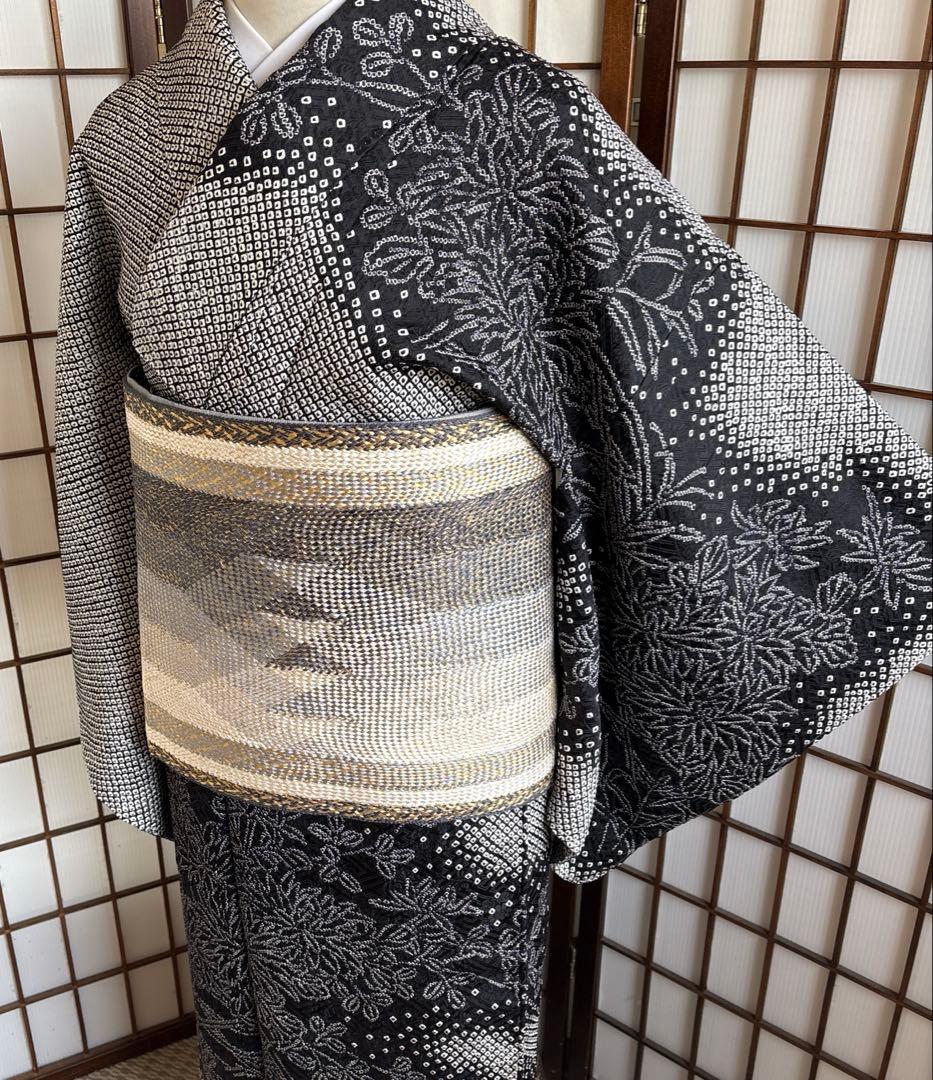 総絞り　訪問着　身丈167　ゆったりサイズ