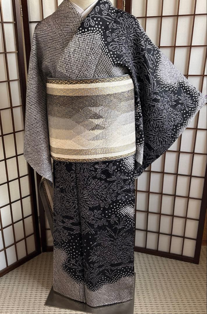 総絞り　訪問着　身丈167　ゆったりサイズ