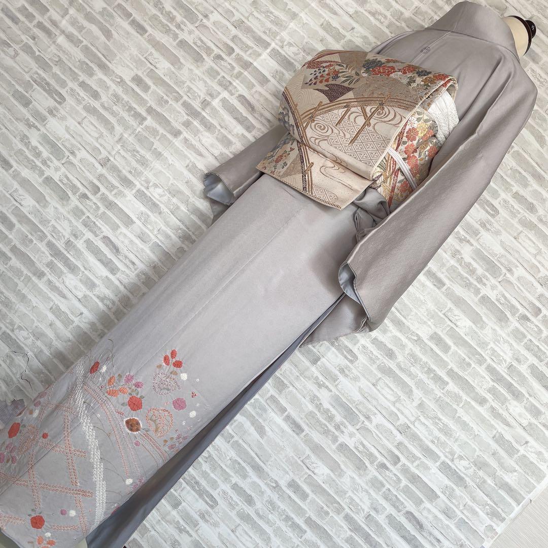 訪問着　フルセット　絞り　鹿の子絞り　金彩加工　着物　P4