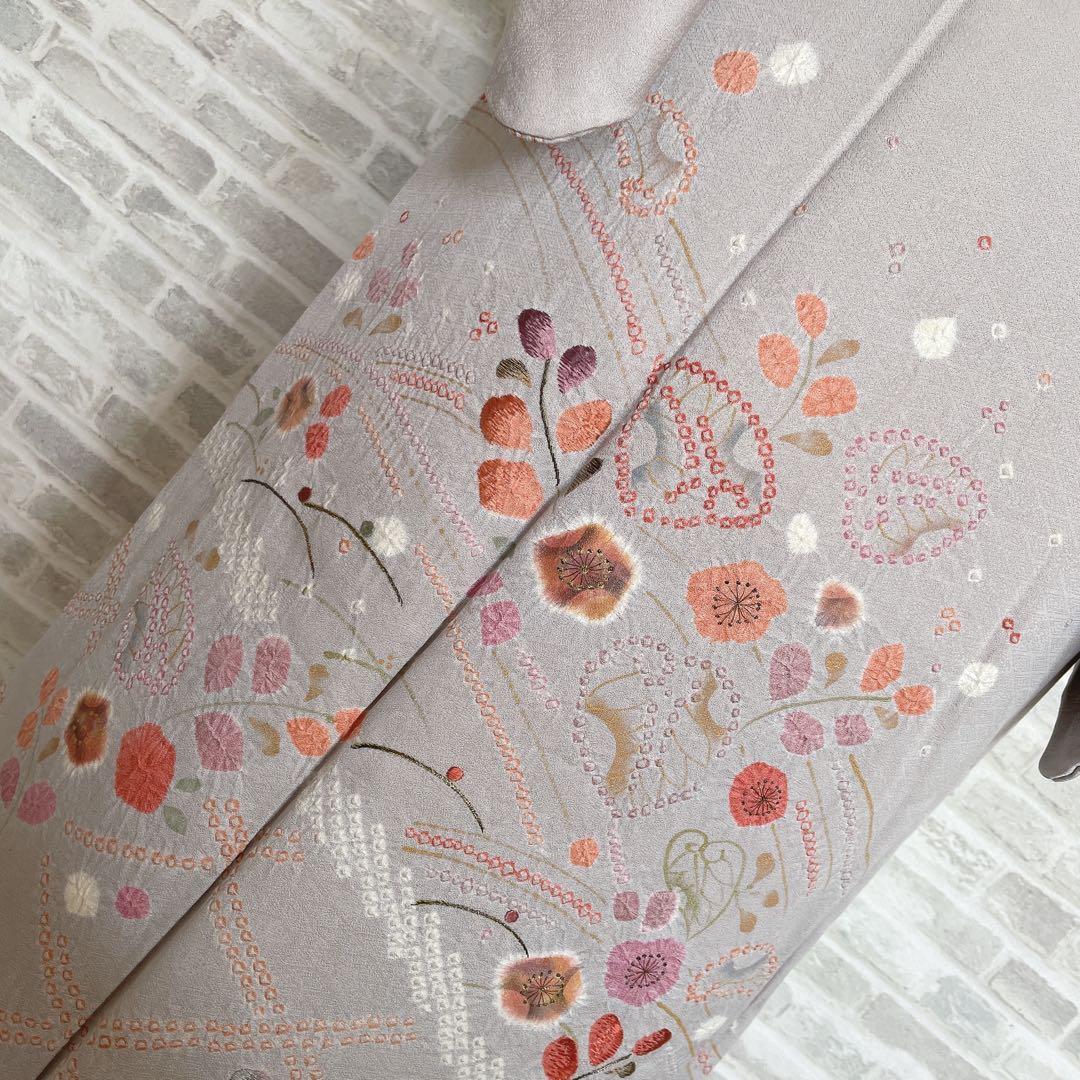 訪問着　フルセット　絞り　鹿の子絞り　金彩加工　着物　P4